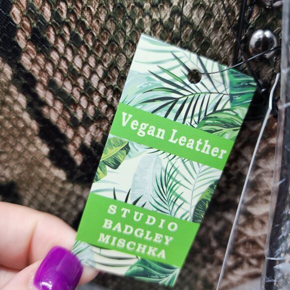 Badgley Mischka Studio Vegan Leather Tote Snake Print Mixed Colors MSRP $129 - Picture 5 of 9